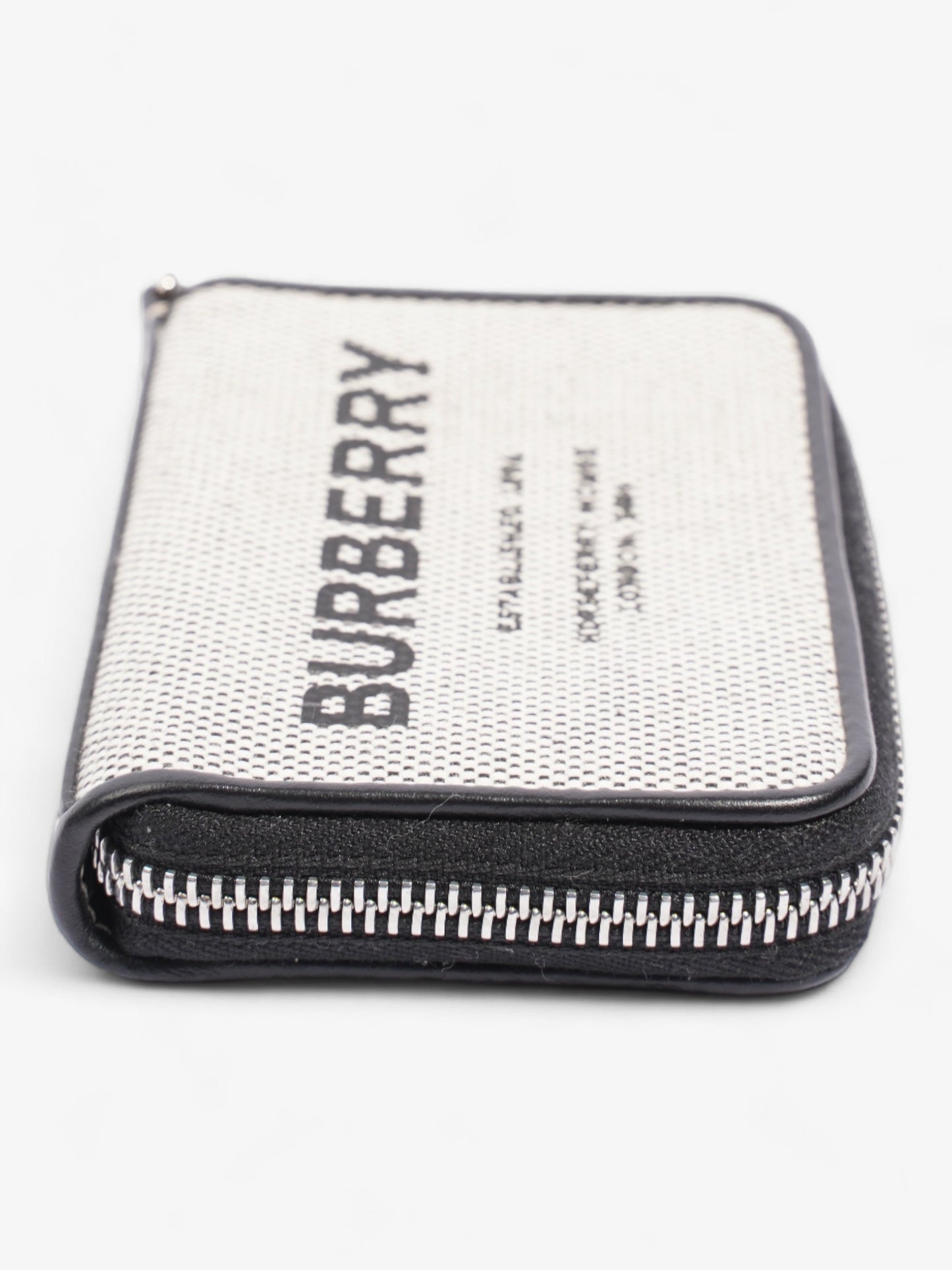 Burberry Horseferry Print Elmore Zip Around Wallet Lanyard Black Canvas