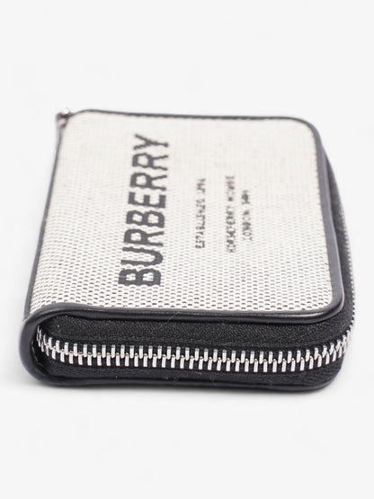 Burberry Horseferry Print Elmore Zip Around Wallet Lanyard Black Canvas