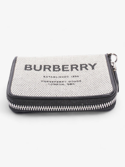 Burberry Horseferry Print Elmore Zip Around Wallet Lanyard Black Canvas