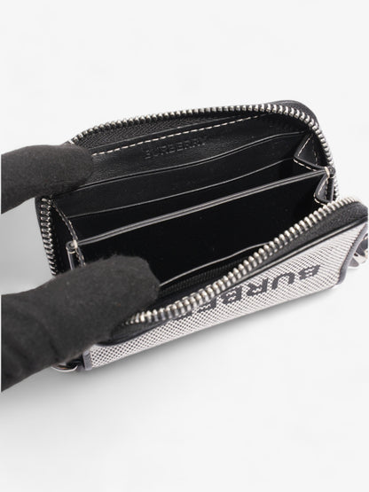 Burberry Horseferry Print Elmore Zip Around Wallet Lanyard Black Canvas
