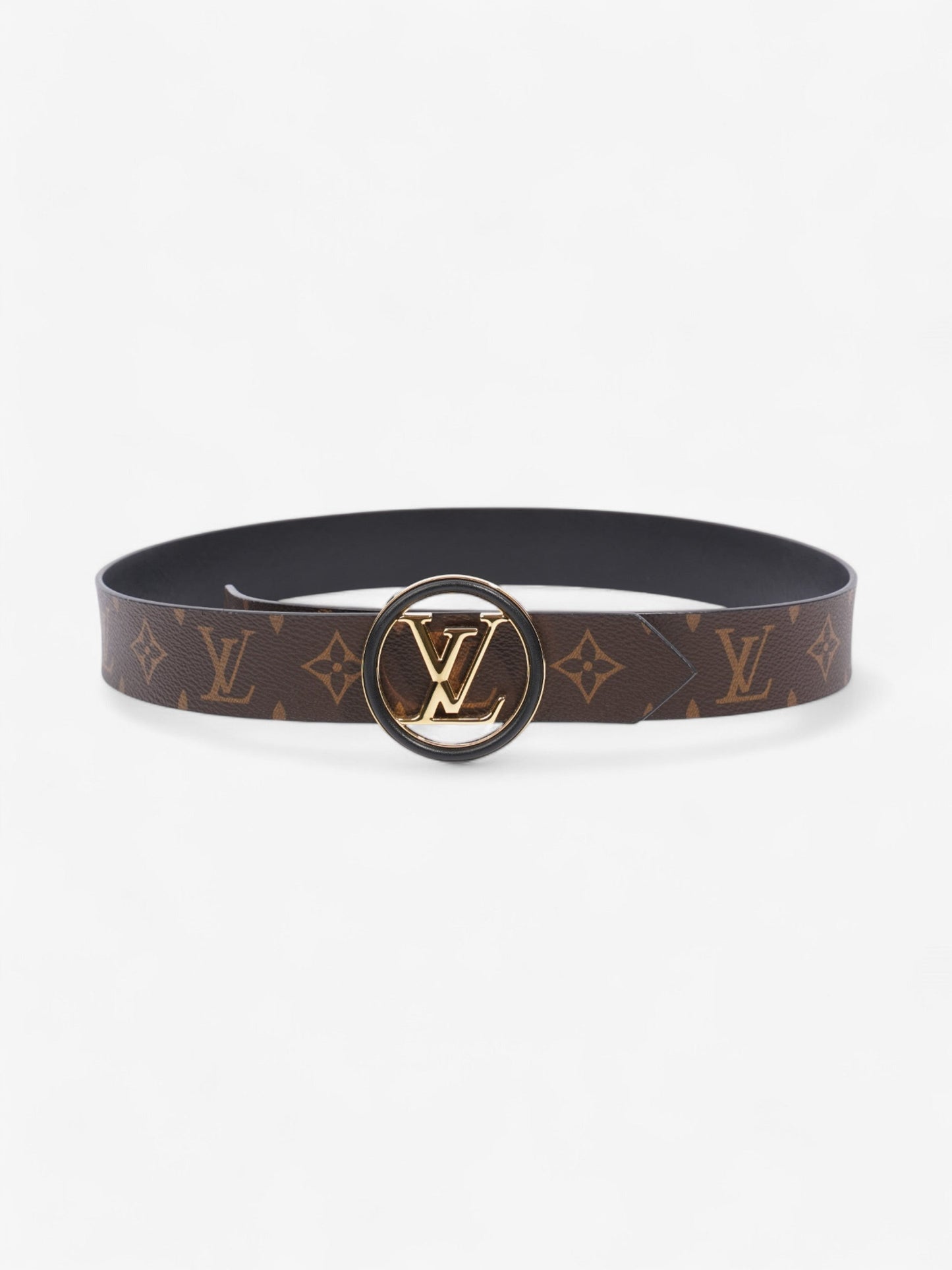 Louis Vuitton LV Circle 35MM Reversible Belt Monogram / Black Coated Canvas 95cm 37.5"