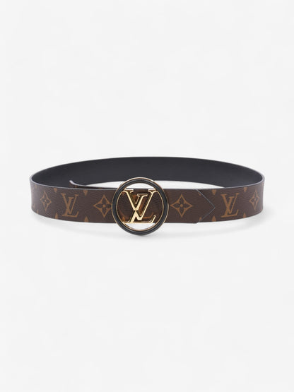 Louis Vuitton LV Circle 35MM Reversible Belt Monogram / Black Coated Canvas 95cm 37.5"
