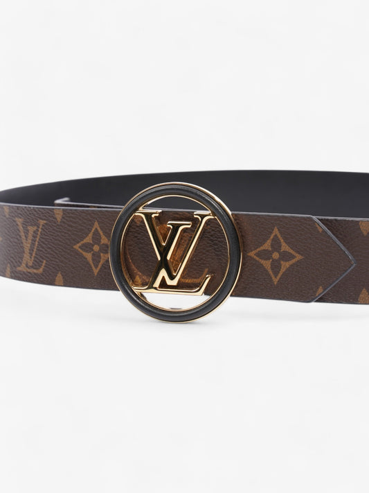 Louis Vuitton LV Circle 35MM Reversible Belt Monogram / Black Coated Canvas 95cm 37.5"