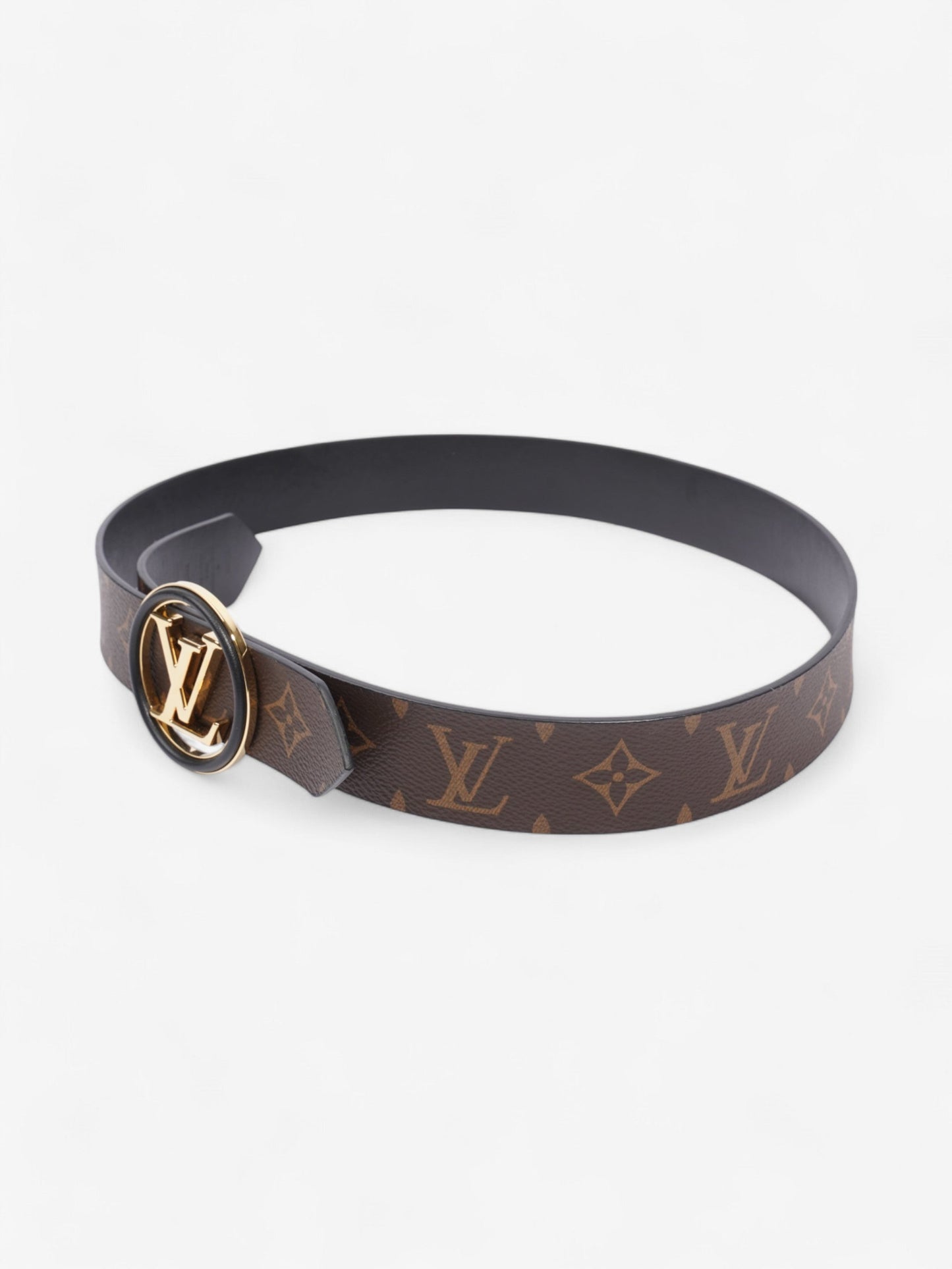 Louis Vuitton LV Circle 35MM Reversible Belt Monogram / Black Coated Canvas 95cm 37.5"