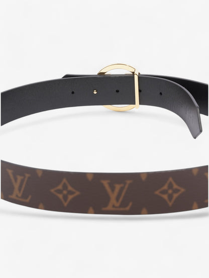 Louis Vuitton LV Circle 35MM Reversible Belt Monogram / Black Coated Canvas 95cm 37.5"