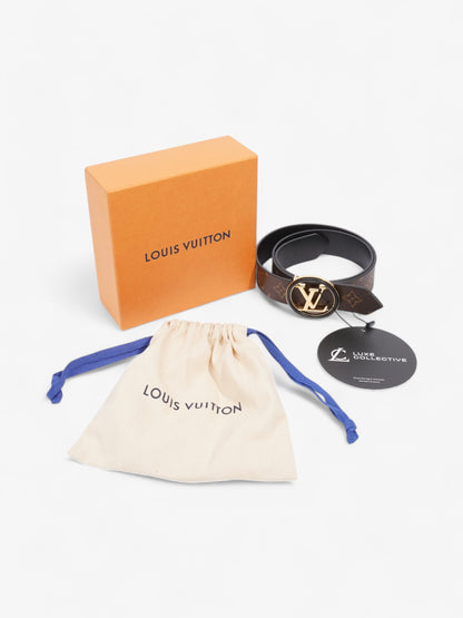 Louis Vuitton LV Circle 35MM Reversible Belt Monogram / Black Coated Canvas 95cm 37.5"