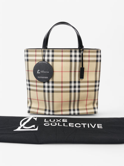 Burberry Check Tote Nova Check / Black Canvas