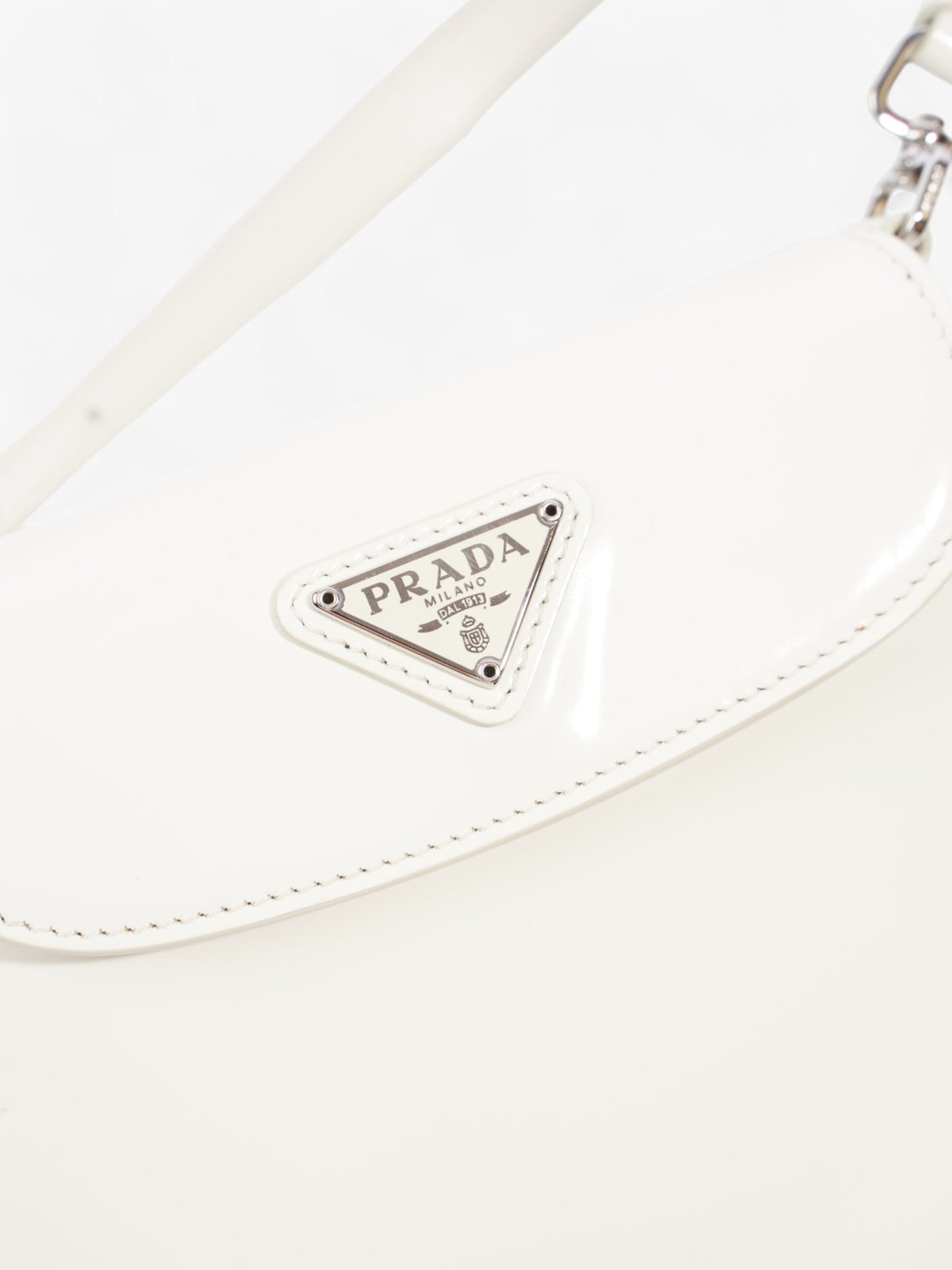 Prada Cleo White Leather Mini