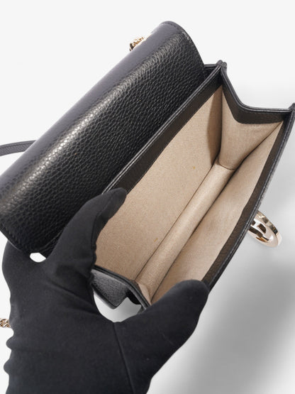Gucci Dollar Interlocking G Black Calfskin Leather Small