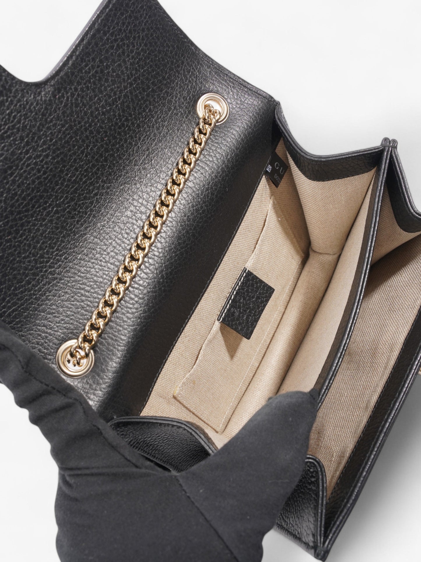Gucci Dollar Interlocking G Black Calfskin Leather Small
