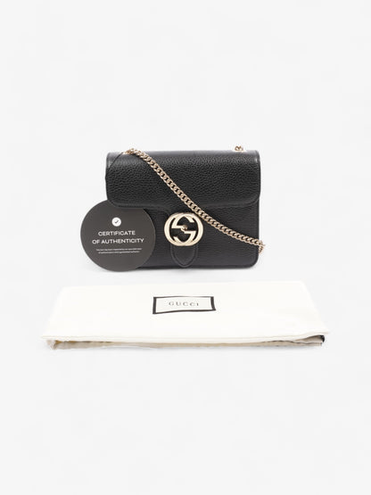 Gucci Dollar Interlocking G Black Calfskin Leather Small