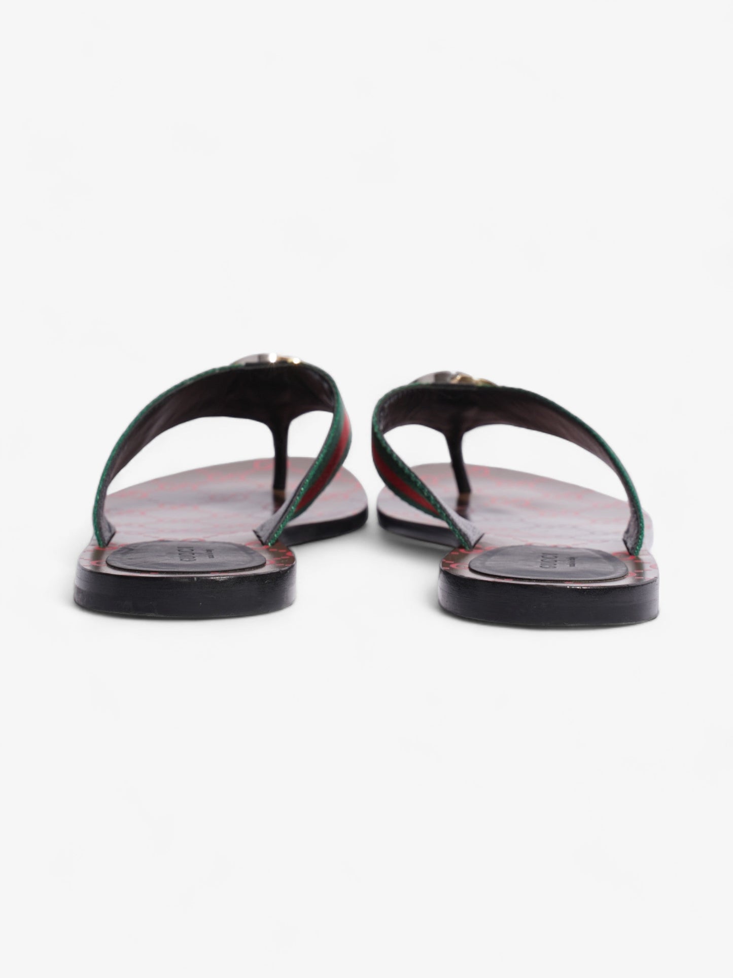 Gucci GG Thong Web Sandal Red / Green Canvas EU 39 UK 6