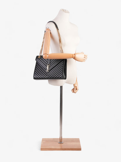 Saint Laurent Envelope Black Grained Leather Large