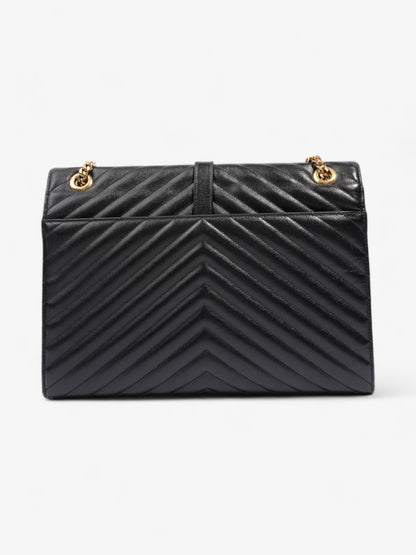 Saint Laurent Envelope Black Grained Leather Large