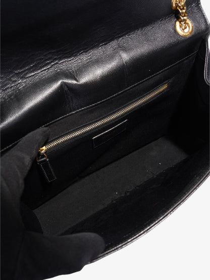 Saint Laurent Envelope Black Grained Leather Large