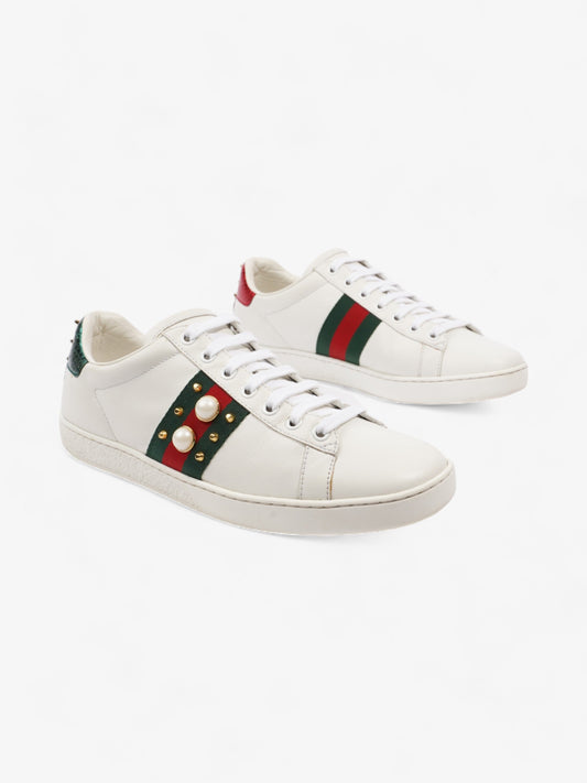 Gucci Ace Studded Sneakers White / Green / Red Leather EU 38 UK 5