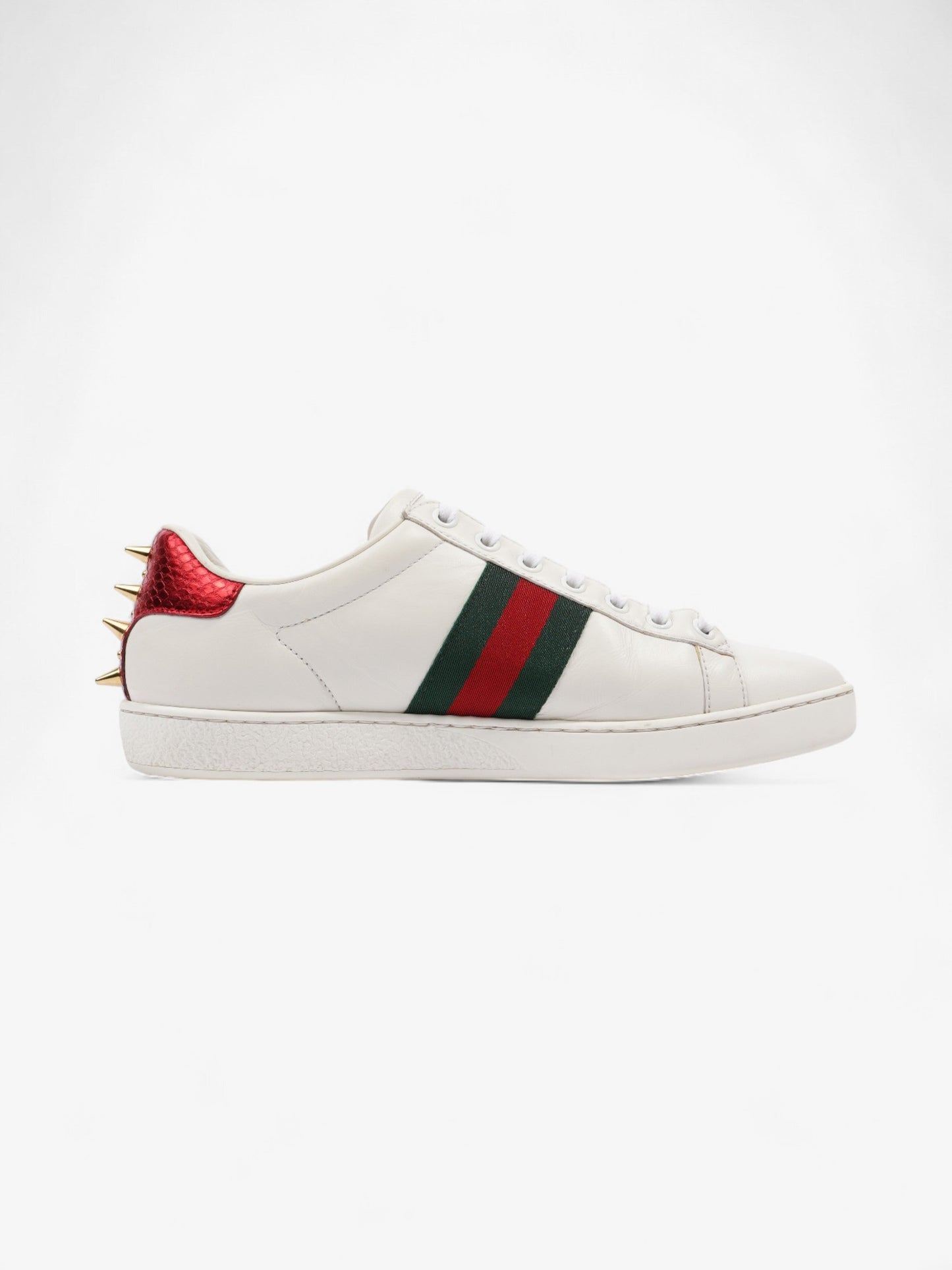 Gucci Ace Studded Sneakers White / Green / Red Leather EU 38 UK 5