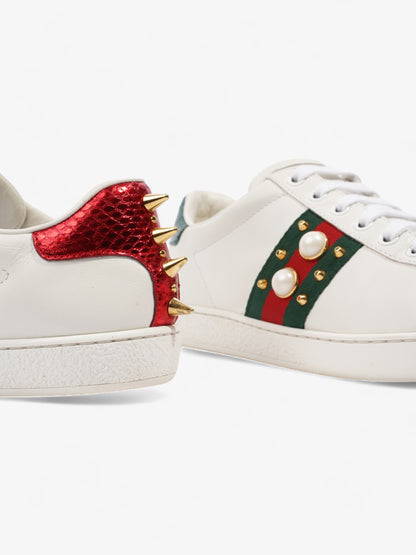 Gucci Ace Studded Sneakers White / Green / Red Leather EU 38 UK 5