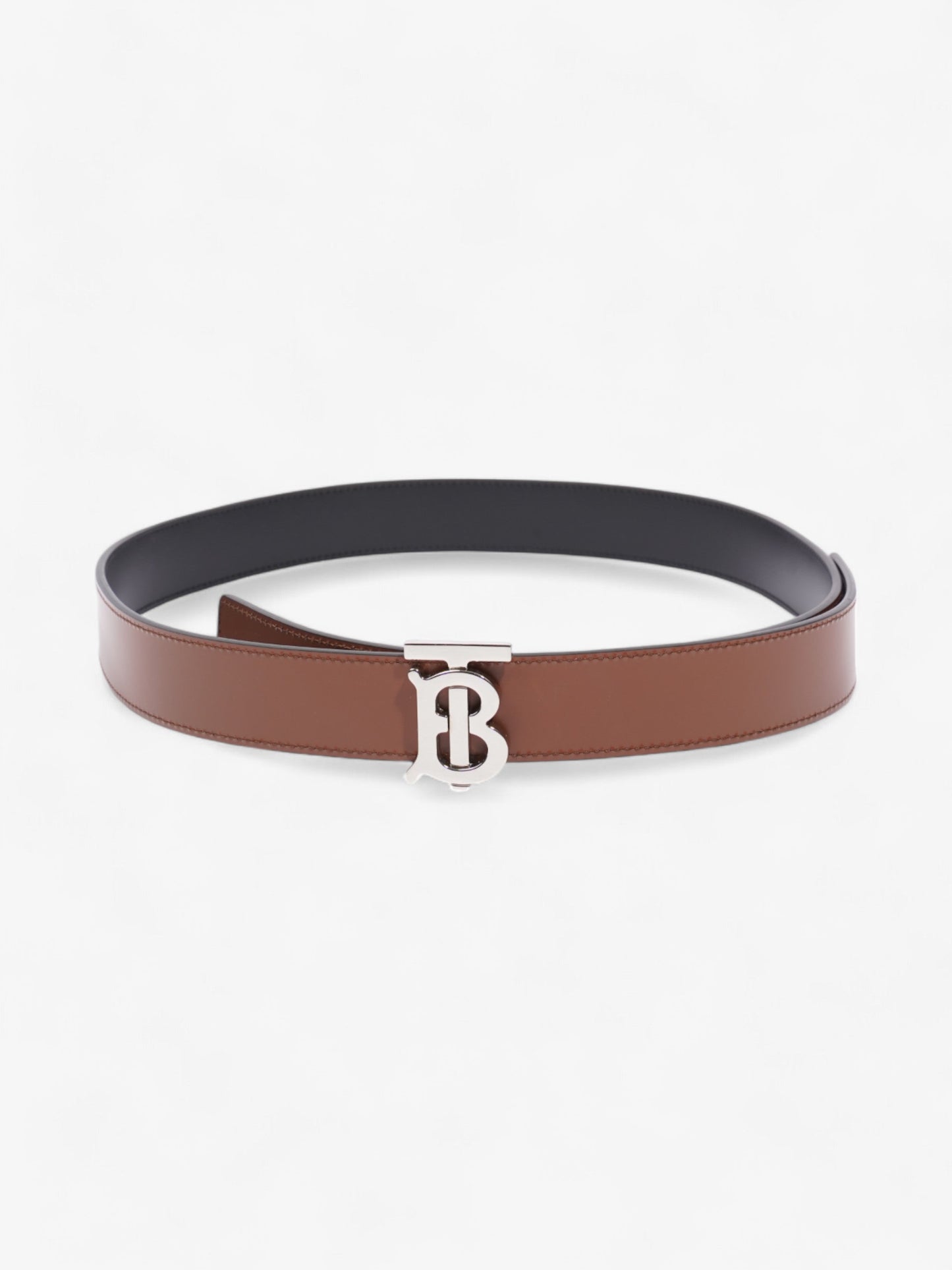 Burberry TB Reversible Belt Brown / Black Leather Small 62.5 - 77.5cm