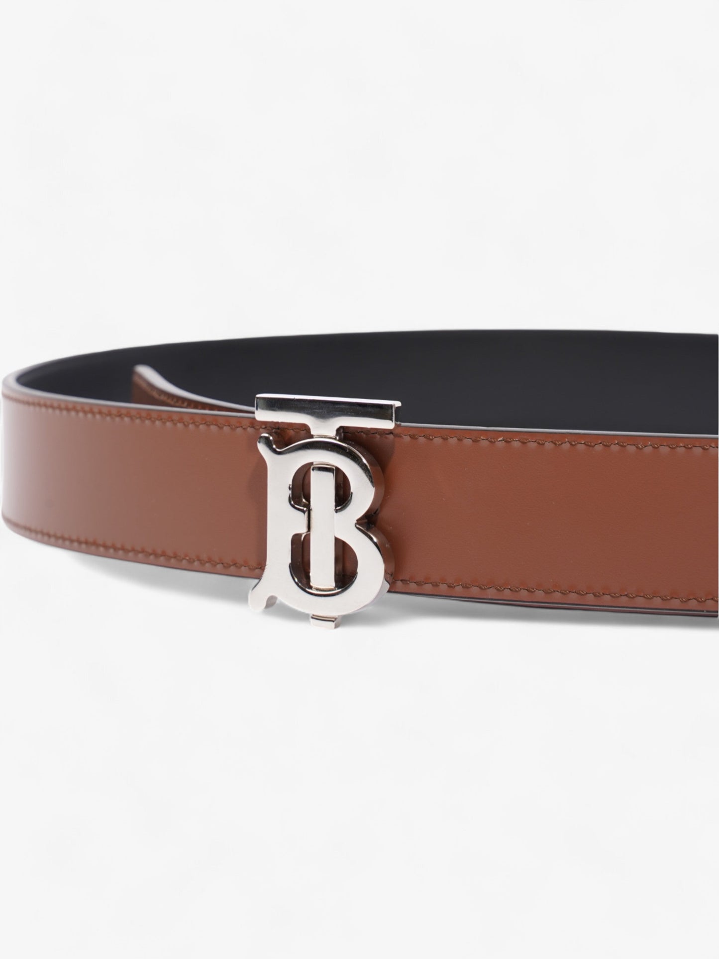 Burberry TB Reversible Belt Brown / Black Leather Small 62.5 - 77.5cm