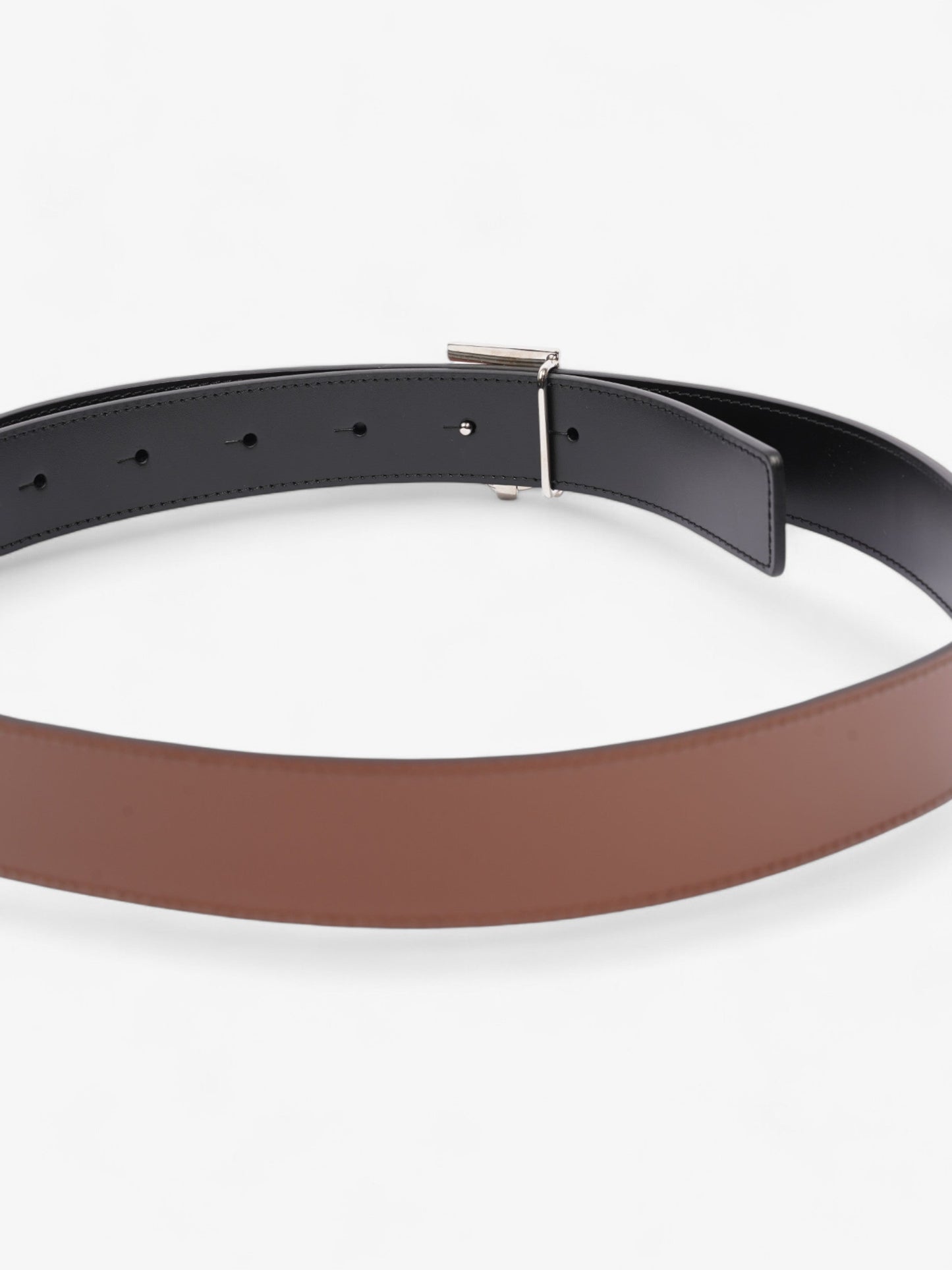Burberry TB Reversible Belt Brown / Black Leather Small 62.5 - 77.5cm