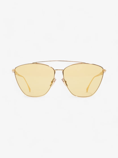 Fendi Baguette Aviator Sunglasses Gold / Yellow Acetate 145mm