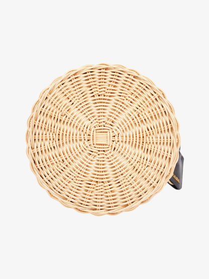 Prada Wicker Bucket Bag Black / Natural Canvas