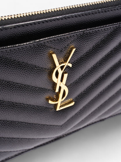 Saint Laurent Cassandre Pouch Black Matelasse Leather