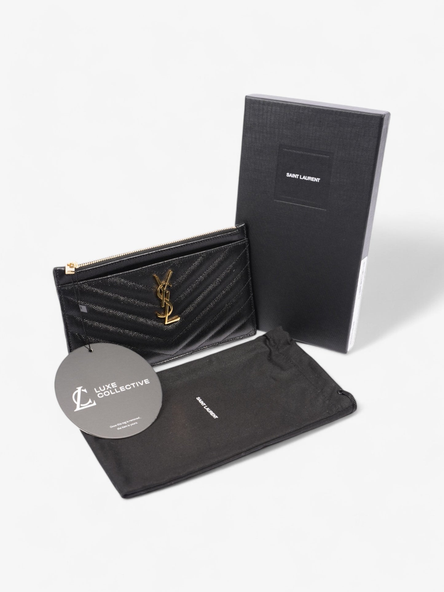 Saint Laurent Cassandre Pouch Black Matelasse Leather