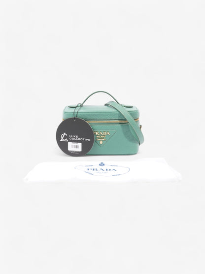 Prada Top Handle Bag Green Calfskin Leather Mini