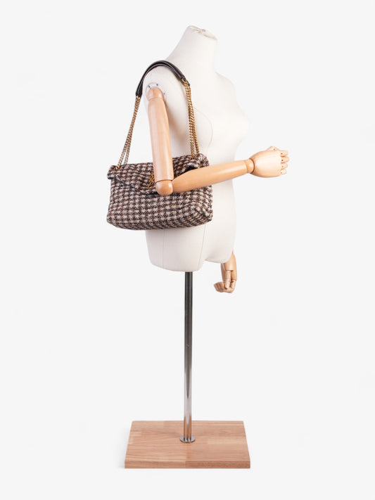 Saint Laurent Lou Lou Burgundy / Beige Tweed Medium
