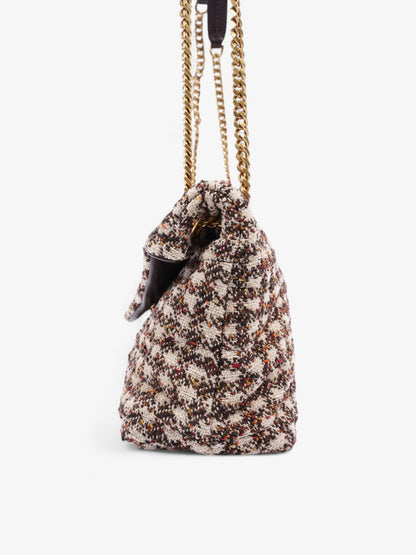 Saint Laurent Lou Lou Burgundy / Beige Tweed Medium