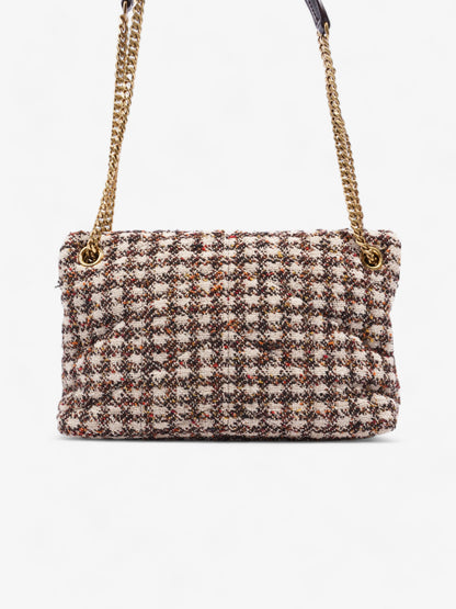 Saint Laurent Lou Lou Burgundy / Beige Tweed Medium