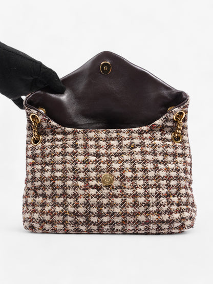 Saint Laurent Lou Lou Burgundy / Beige Tweed Medium