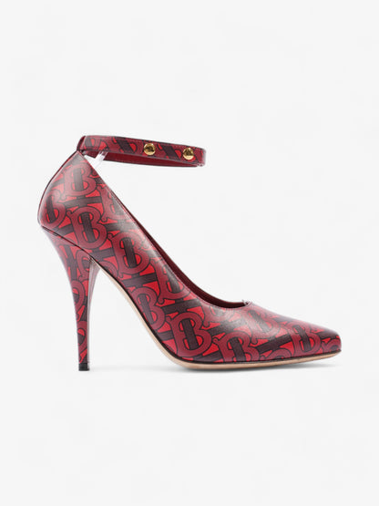 Burberry Red TB Monogram Heels 100 Red / Maroon  Leather EU 40 UK 7
