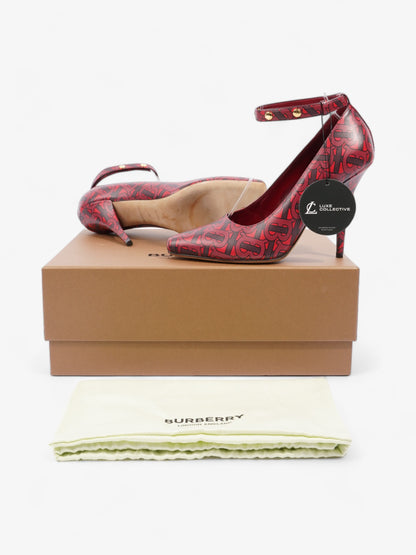 Burberry Red TB Monogram Heels 100 Red / Maroon  Leather EU 40 UK 7