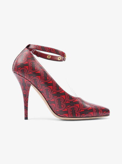 Burberry Red TB Monogram Heels 100 Red / Maroon  Leather EU 40 UK 7