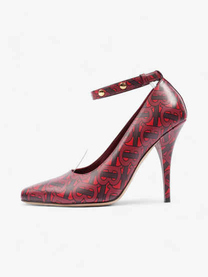 Burberry Red TB Monogram Heels 100 Red / Maroon  Leather EU 40 UK 7