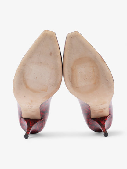 Burberry Red TB Monogram Heels 100 Red / Maroon  Leather EU 40 UK 7