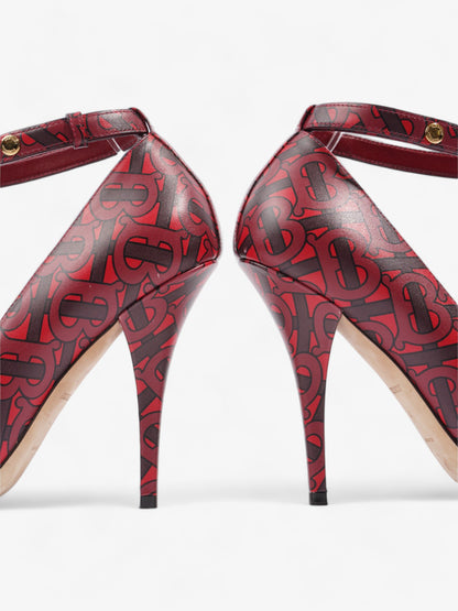 Burberry Red TB Monogram Heels 100 Red / Maroon  Leather EU 40 UK 7