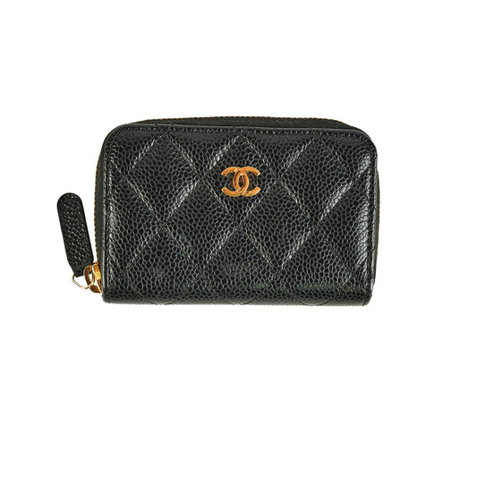 Chanel Caviar Zippy Black Wallet
