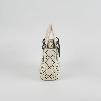 Christian Dior Mini Lady Dior Studded Ivory