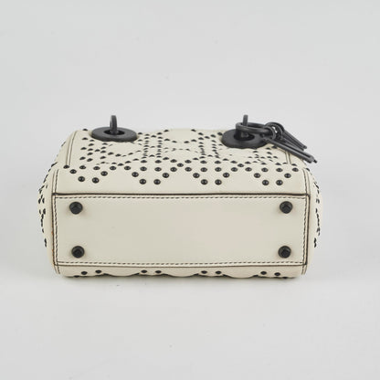 Christian Dior Mini Lady Dior Studded Ivory