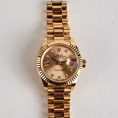 Rolex Datejust 28mm 18k Yellow Gold with Diamonds