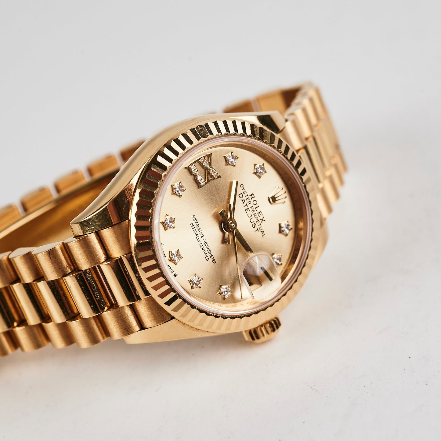 Rolex Datejust 28mm 18k Yellow Gold with Diamonds