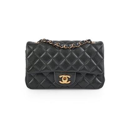 Chanel Mini Rectangular Dark Grey Caviar