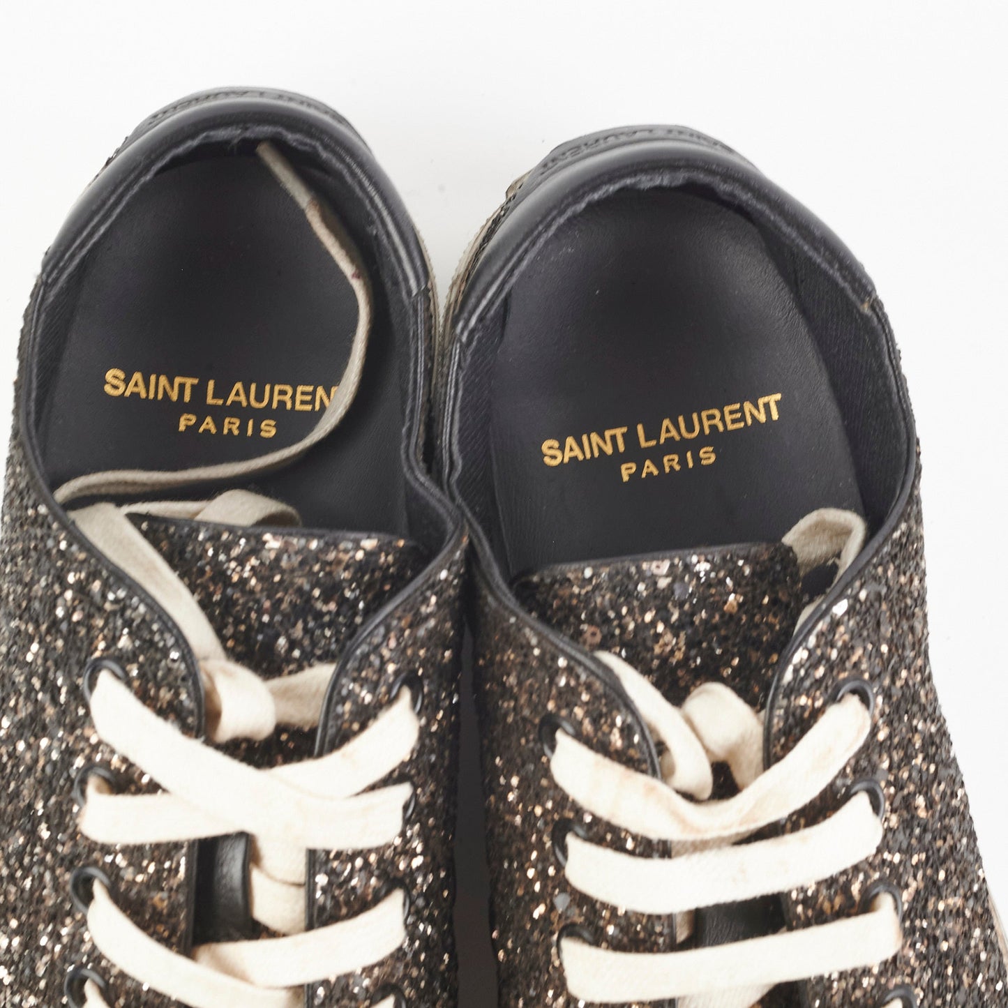 Saint Laurent Black Glitter Sneakers Size 35