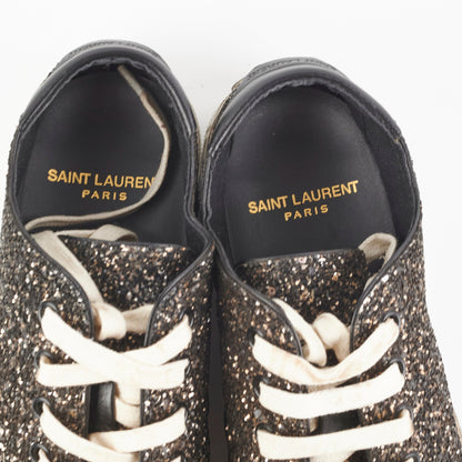 Saint Laurent Black Glitter Sneakers Size 35
