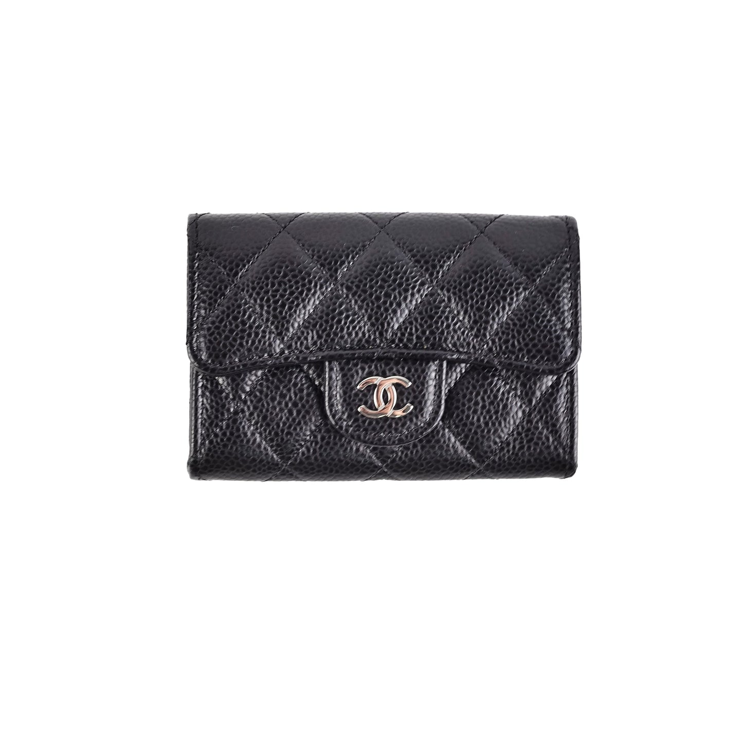 Chanel Caviar Flap Cardholder Black