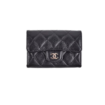 Chanel Caviar Flap Cardholder Black
